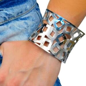 Stainless Steel Geometrical Cuff Bracelet